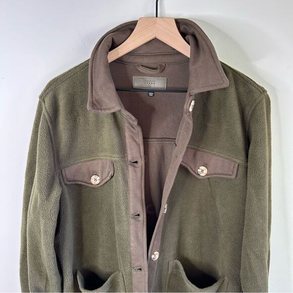 Blank NYC Shacket Women Olive Fleece Plush Jacket size medium - Picture 3 of 8